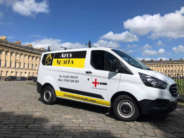 arcs and sparks van at bath royal crescent